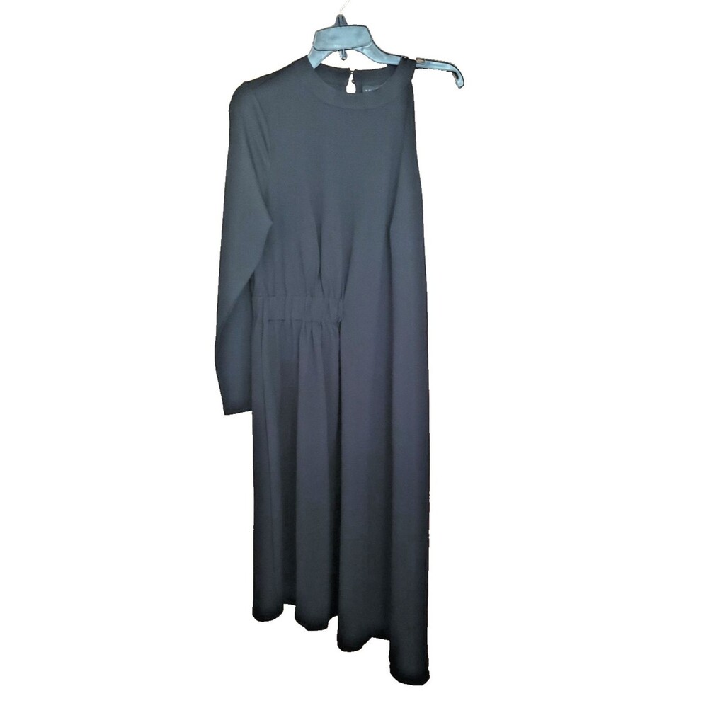 Lane Bryant Black Asymmetrical One Sleeve Cold Shoulder Midi Dress Size 10/12
